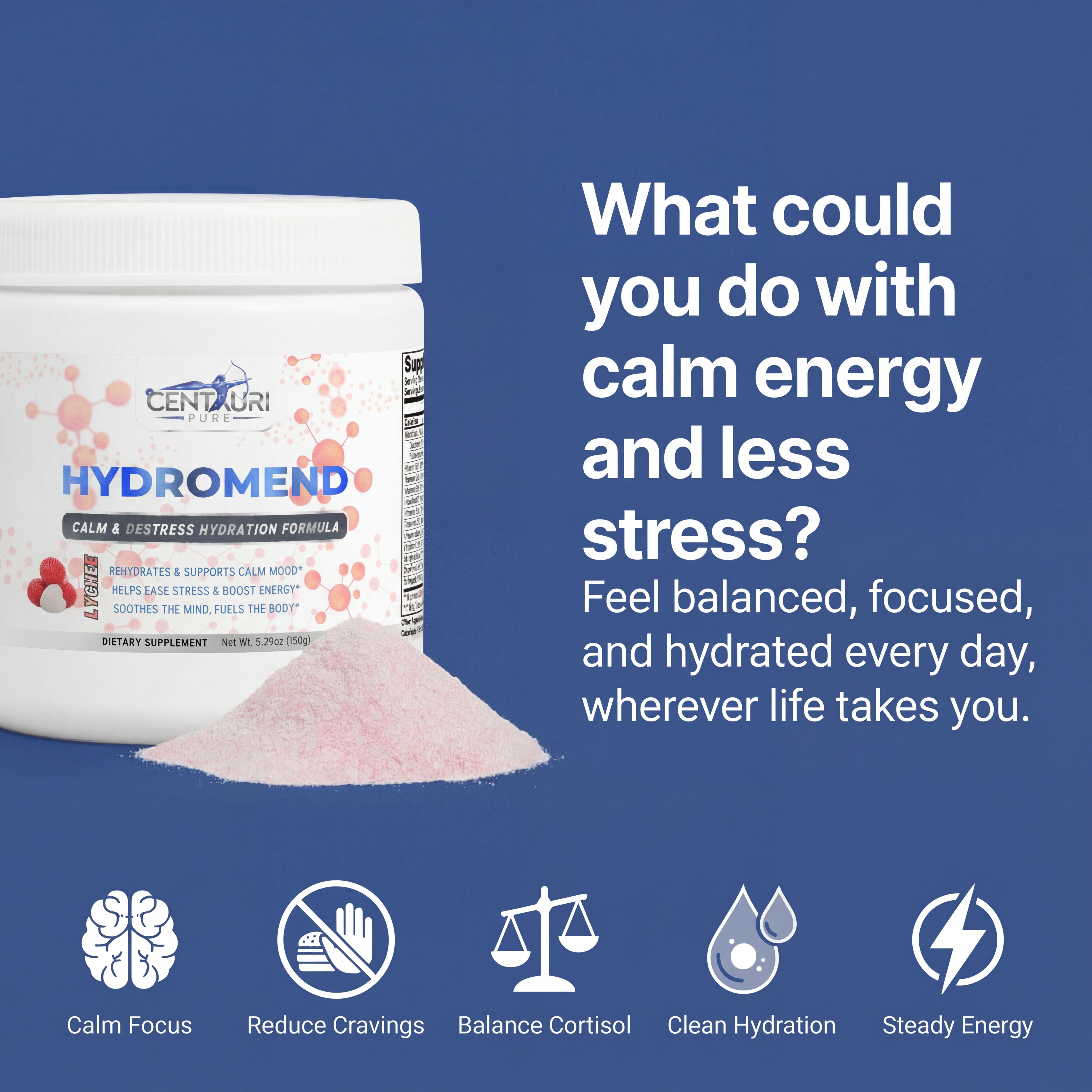 Hydromend Calm Hydration for Cortisol Balance and Weight Loss Support