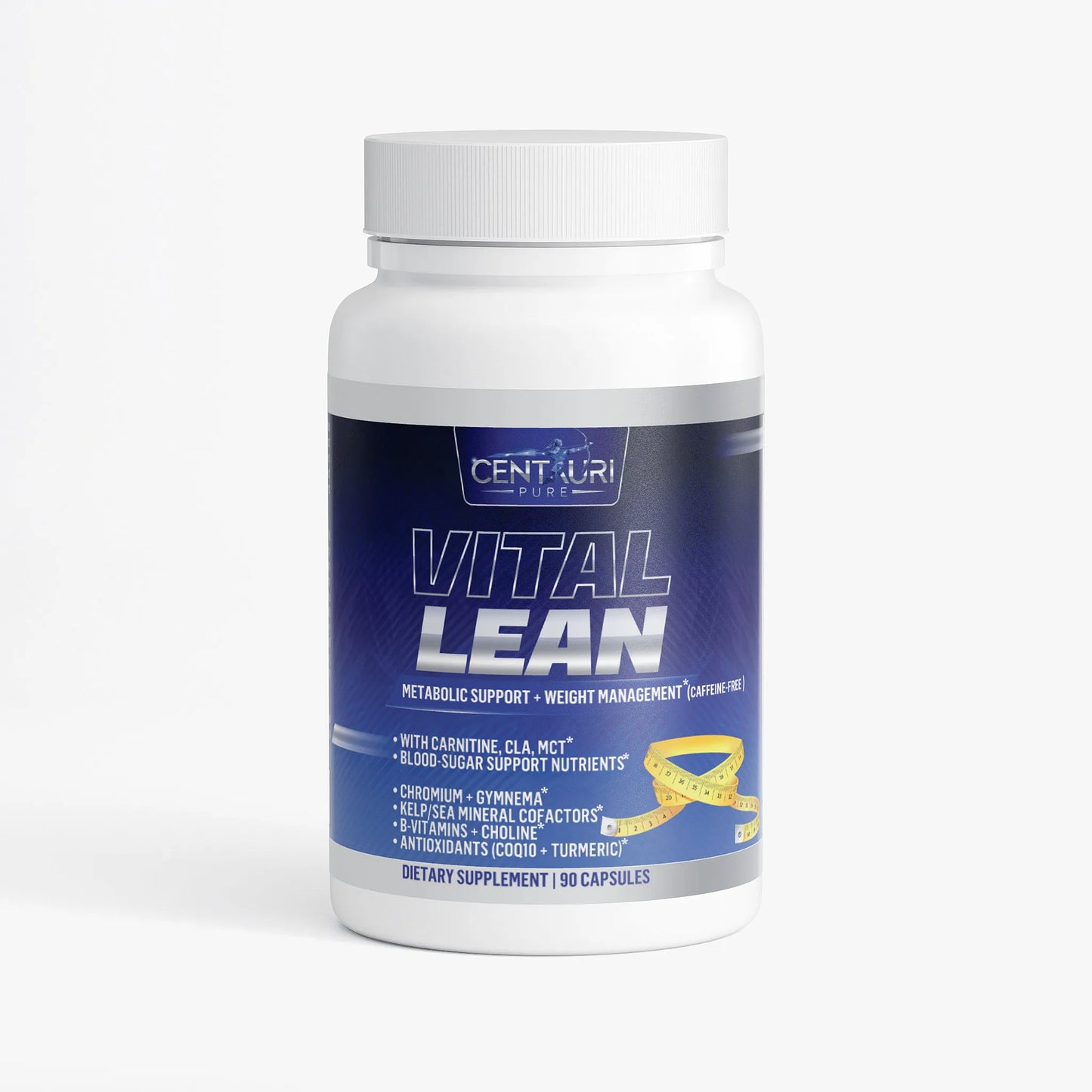 Supplement bottle labeled 'Vital Lean' on a white background