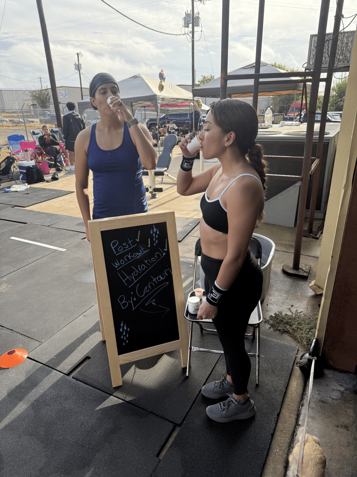 Customers tasting Hydromend at an event